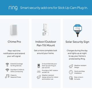 Ring Stick Up Cam Plug-In - IndoorOutdoor Smart Security Wifi Video Camera with 2-Way Talk Night Vision White 8SW1S9-WEN0