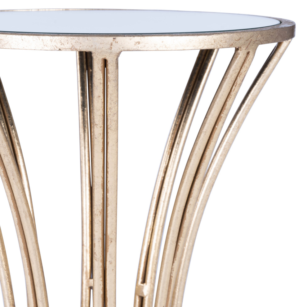 Butler Faruh Metal  ampMirror End Table   Contemporary   Side Tables And End Tables   by HedgeApple  Houzz