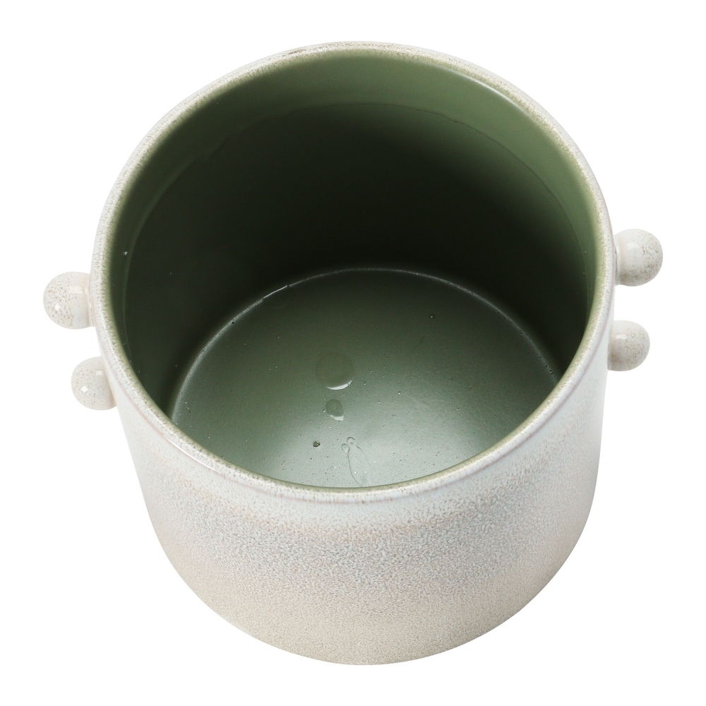 Stoneware Planter  Cream Reactive Glaze (Each One Will Vary) (Holds 7\