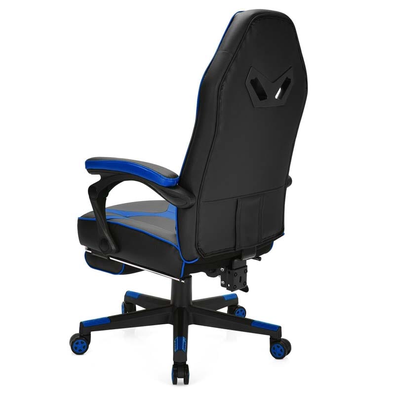 Massage Gaming Chair, Swivel Office Recliner, Adjustable Racing Computer Chair with Lumbar Support, Headrest & Retractable Footrest