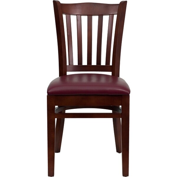 Mahogany Hardwood Slat Back Restaurant Chair - 17.5