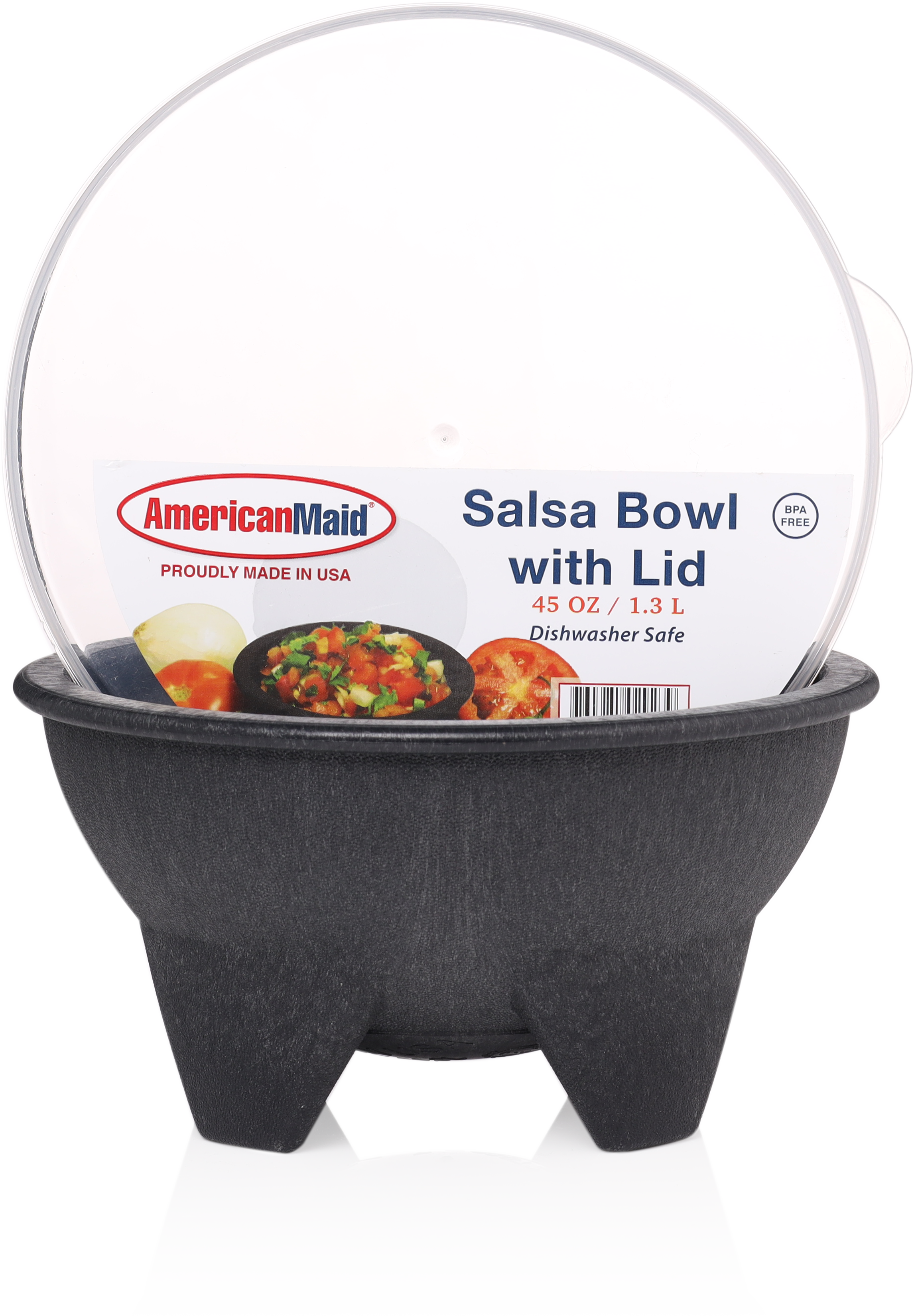 American Maid 45oz Salsa Bowl， Pack 2， Black