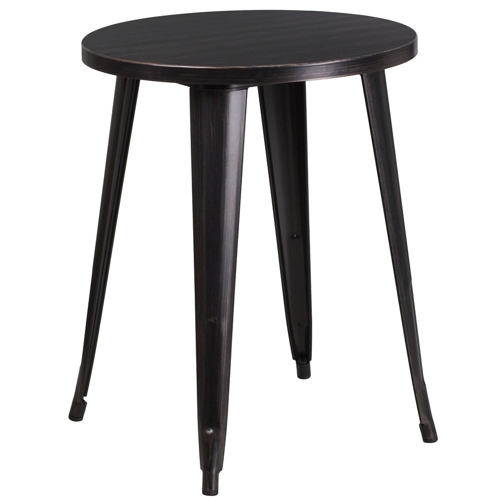 24'' Round Metal Indoor Outdoor Table   24\