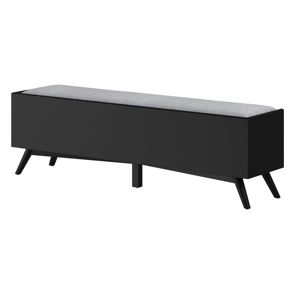 Alpine Furniture Flynn Wood Bench in Black