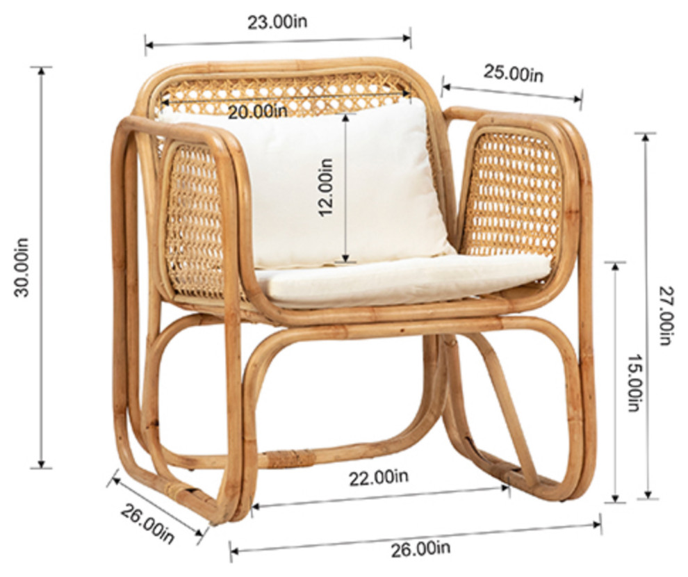 Classic Cane and Bamboo Arm Chair   Tropical   Armchairs And Accent Chairs   by Design Mix Furniture  Houzz