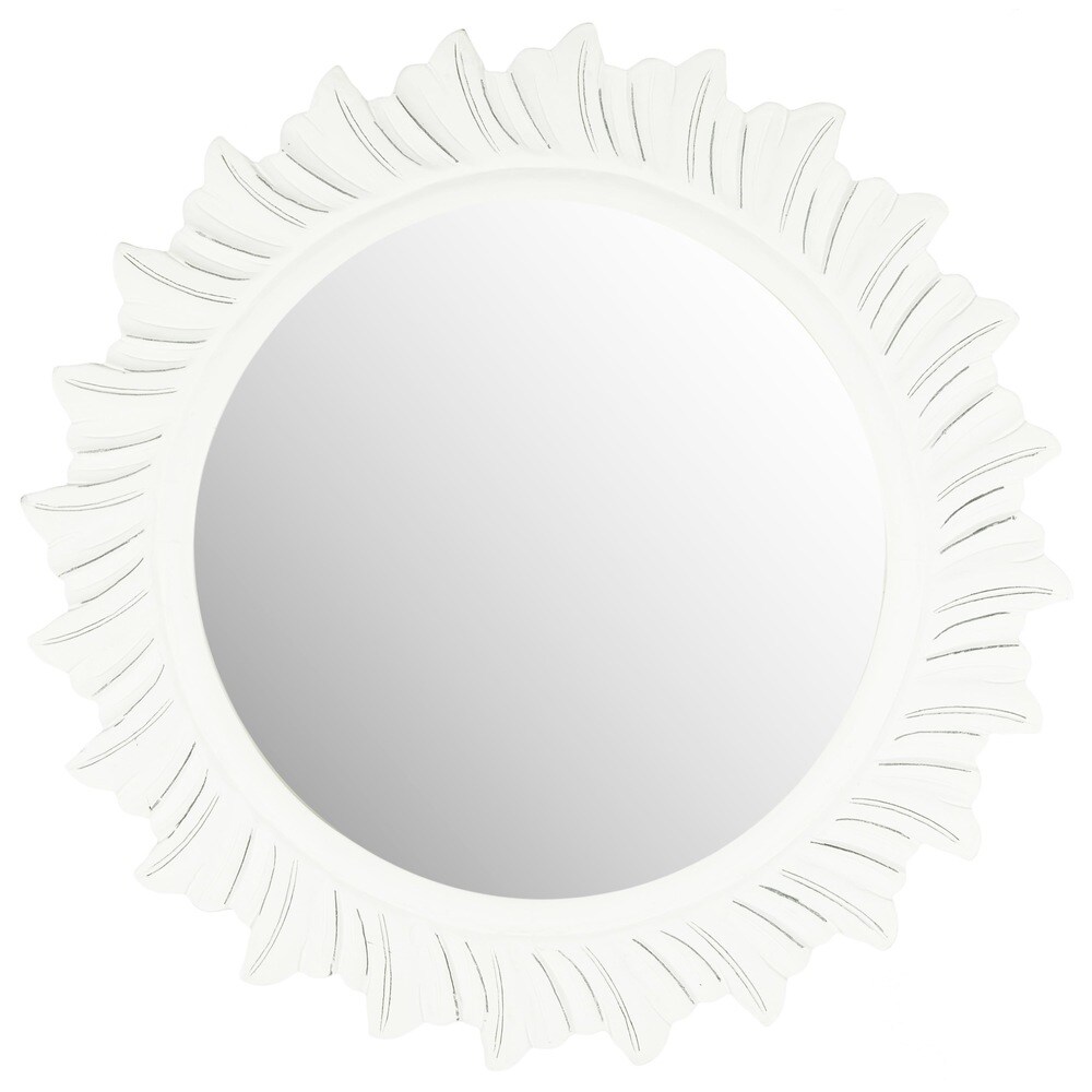 SAFAVIEH By The Sea Burst White 29 inch Round Decorative Mirror   29\