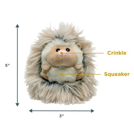 Tall Tails Fluffy Baby Hedgehog with Squeaker Dog Toy