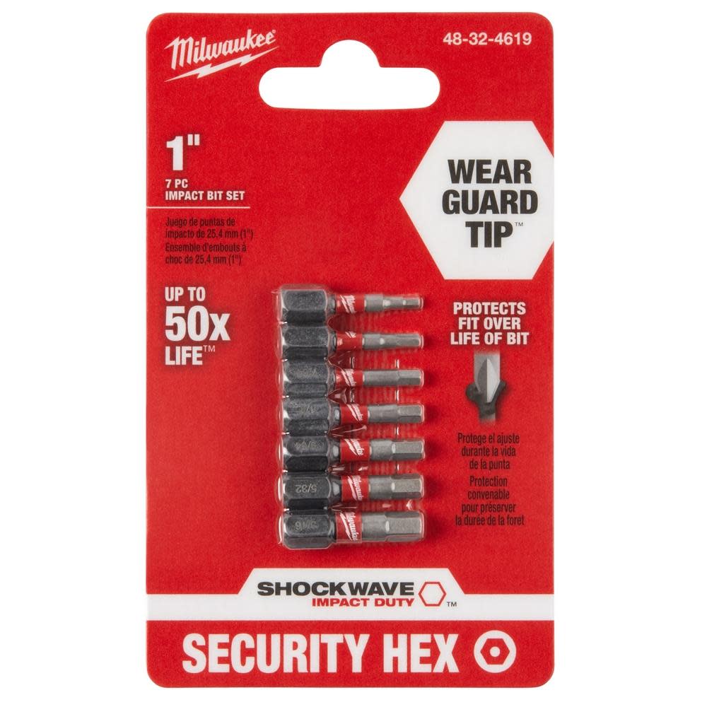 Milwaukee 7-Piece SHOCKWAVE Impact Hex Security Insert Bit Set 3PK 48-32-4619 from Milwaukee