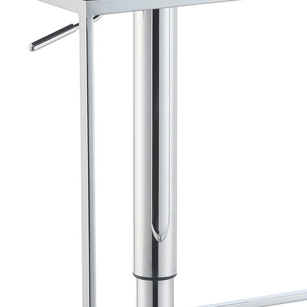 Classic Adjustable Metal Bar Stool， Gray and Silver