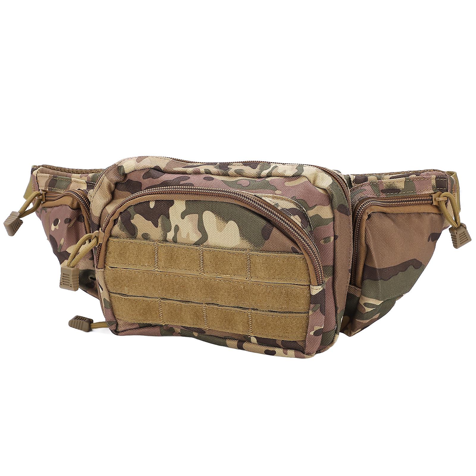 Outdoor Waist Hanging Pockets Waist Pack With Adjustable Shoulder Strap For Fishing Cycling Campingcamouflage