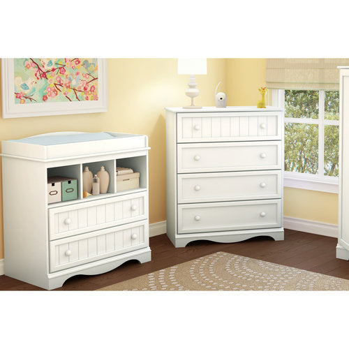 South Shore Savannah Coastal 4 Drawers Chest, White