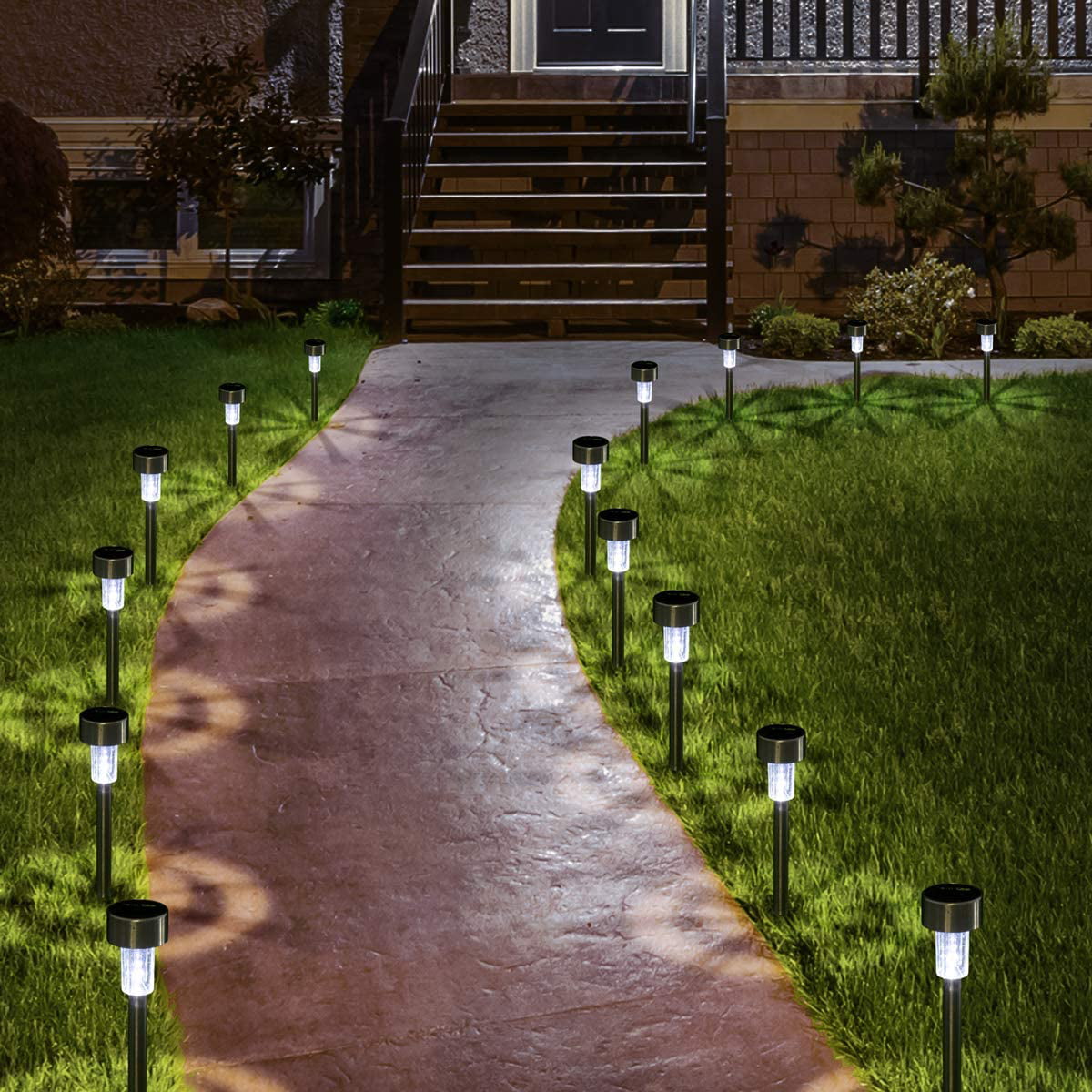 Solar Lights Outdoor， 12Pack solar pathway lights outdoor， Waterproof， LED Landscape garden lights Solar Powered， Outdoor Lights Solar Garden Lights for Pathway， Walkway， Patio， Yard， Driveway