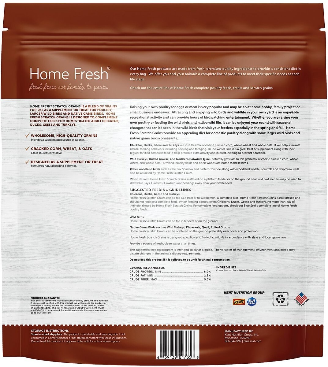 Blue Seal Home Fresh Scratch Grains Poultry Food， 7-lb bag