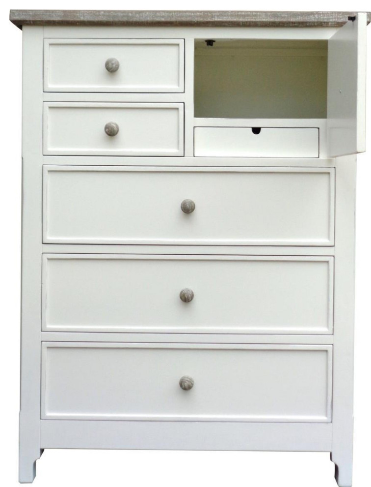 Chest of Drawers TRADE WINDS CHESAPEAKE High Riverwash White Gray   Farmhouse   Accent Chests And Cabinets   by EuroLuxHome  Houzz