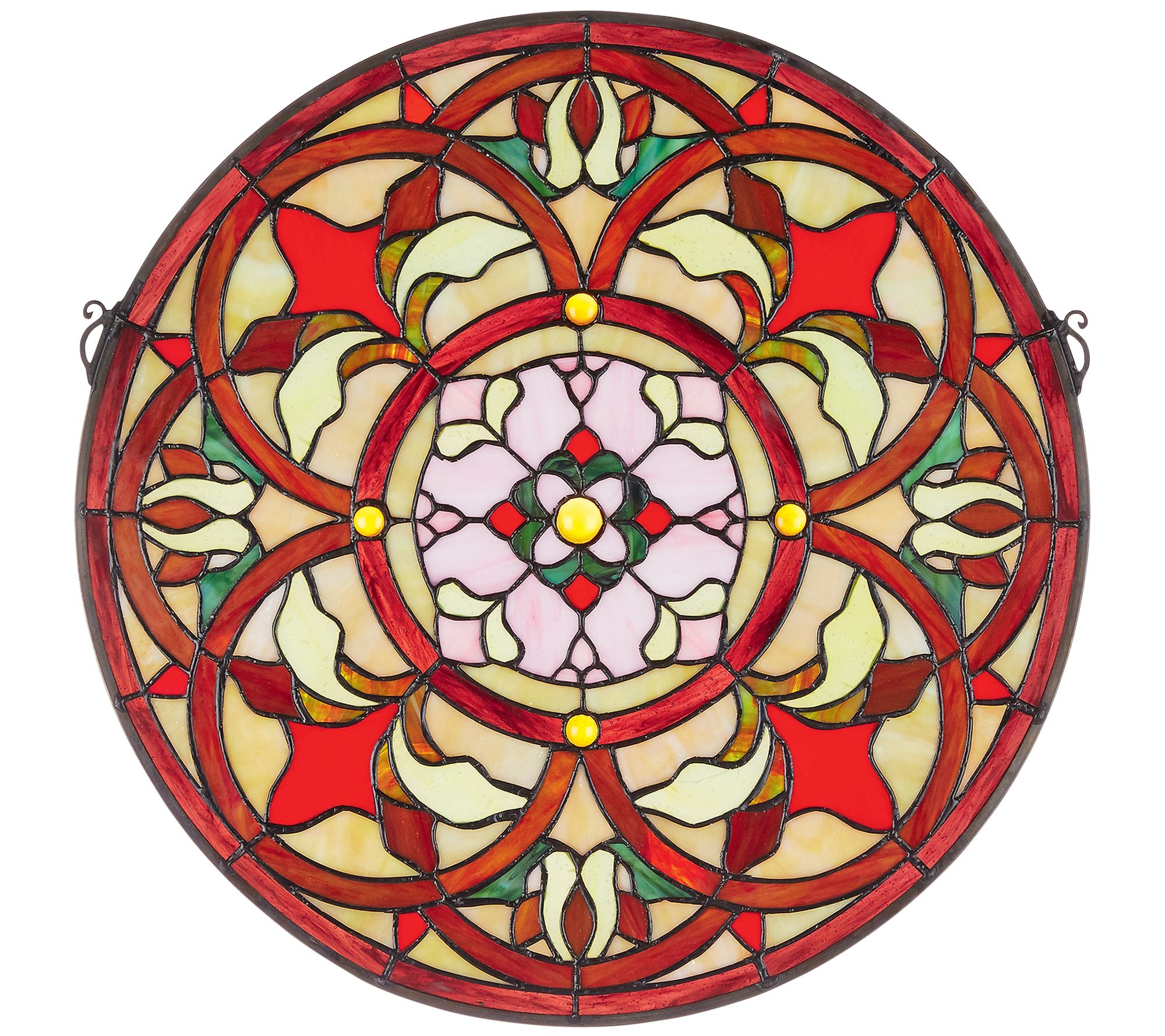 Design Toscano Baroque Floral Medallion StainedGlass Window