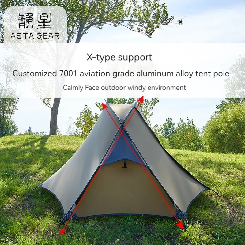 Jingxing Xuanyue 1 Single person Snowy Line Outdoor Camping Hiking Mountaineering Silicone Coated Weatherproof Tent four seasons