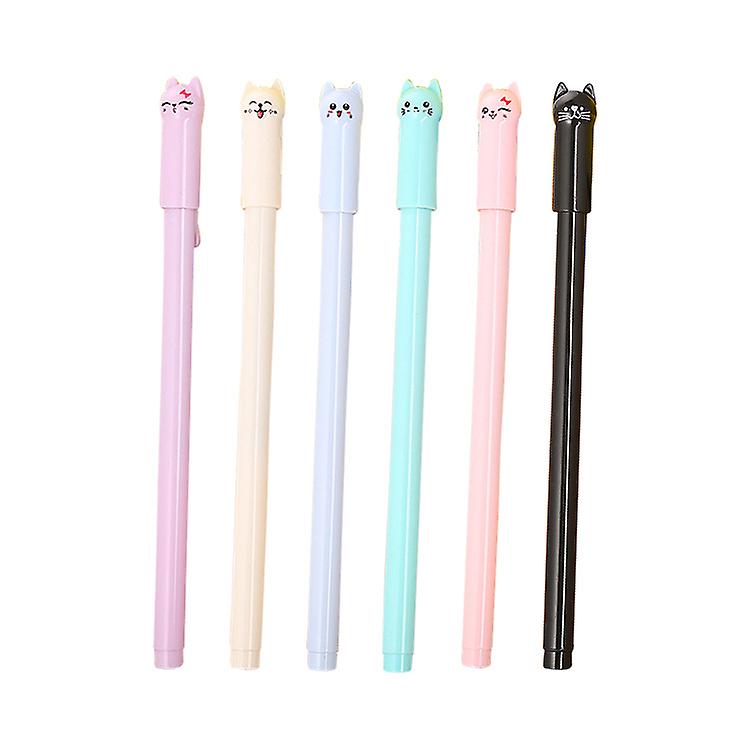 Girl Cute Pen Cute Cat Pen 0.5 Mm Gel Pens Black Ball Point Pens For School Office Supplies (12 Pen)