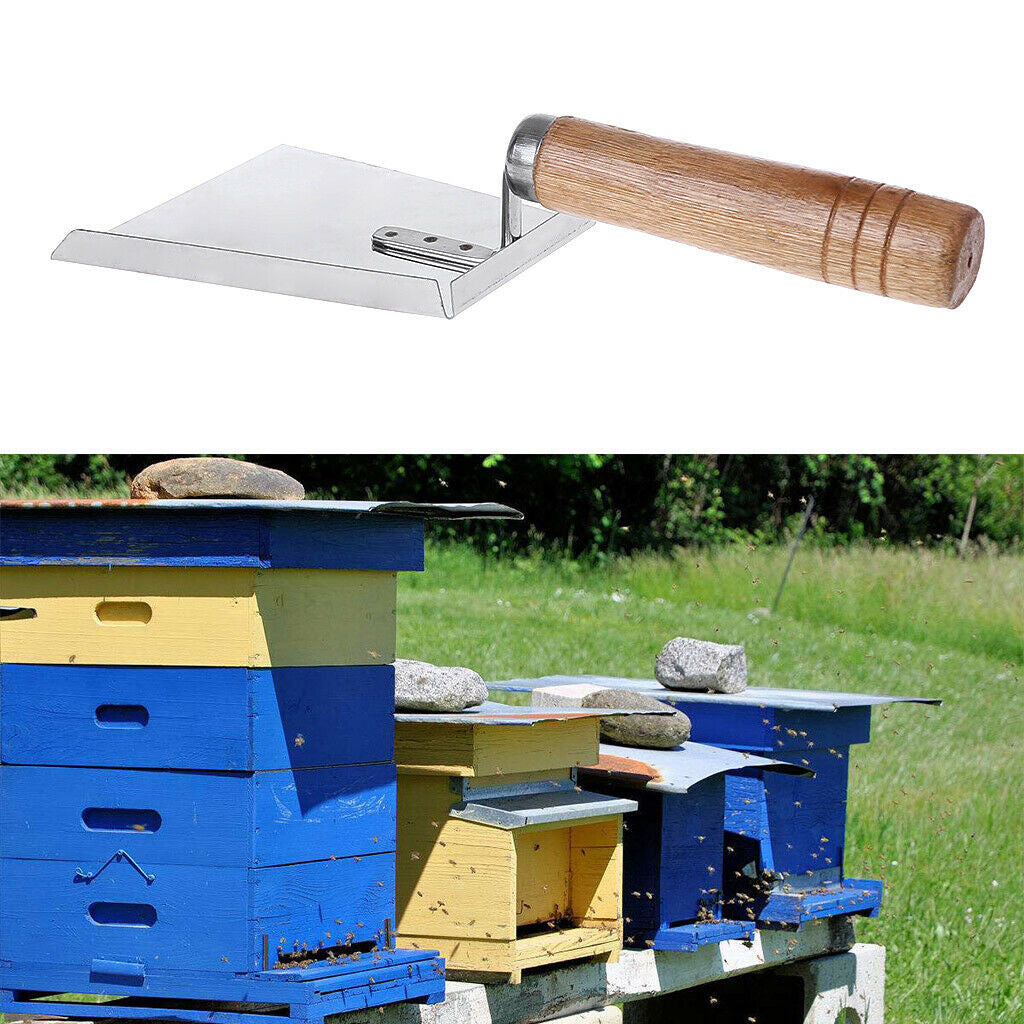 WANYNG Stainless Steel Cleaning Wood Tool Handle Beehive Beekeeping Clean Shovel Scoop Beekeeping Supplies