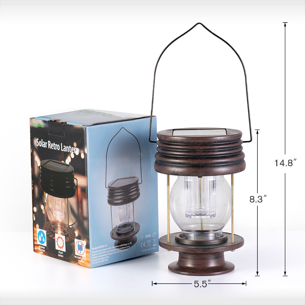 Solar Lantern Bright Outdoor Hanging Light with Handle for Patio Yard Garden and Table， 30 Lumen