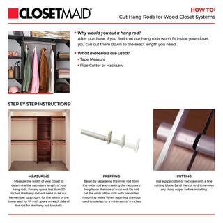 ClosetMaid Style+ 72 in. W - 113 in. W Bleached Walnut Narrow Wood Closet System 4361