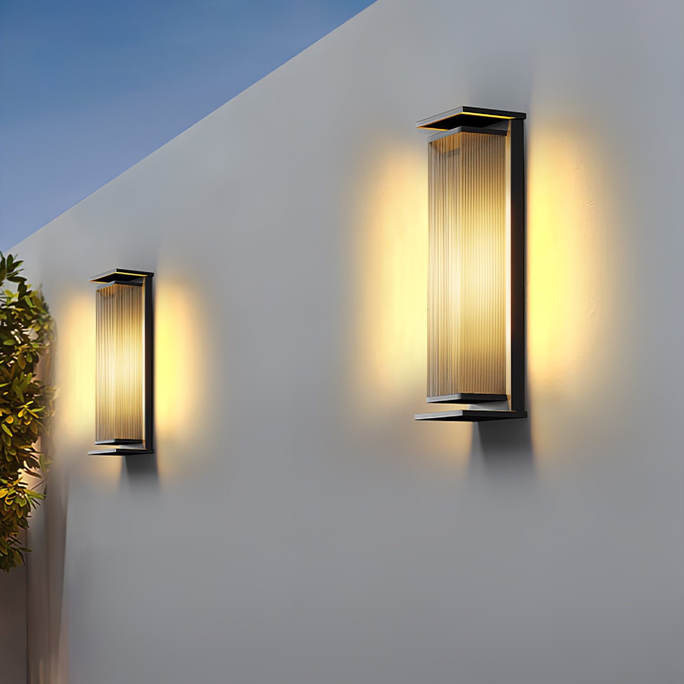 Rectangular Box Solar Outdoor Wall Lamp