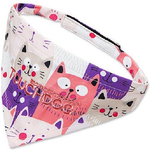 Touchdog Head-Popper Fashion Designer Printed Velcro Dog Bandana