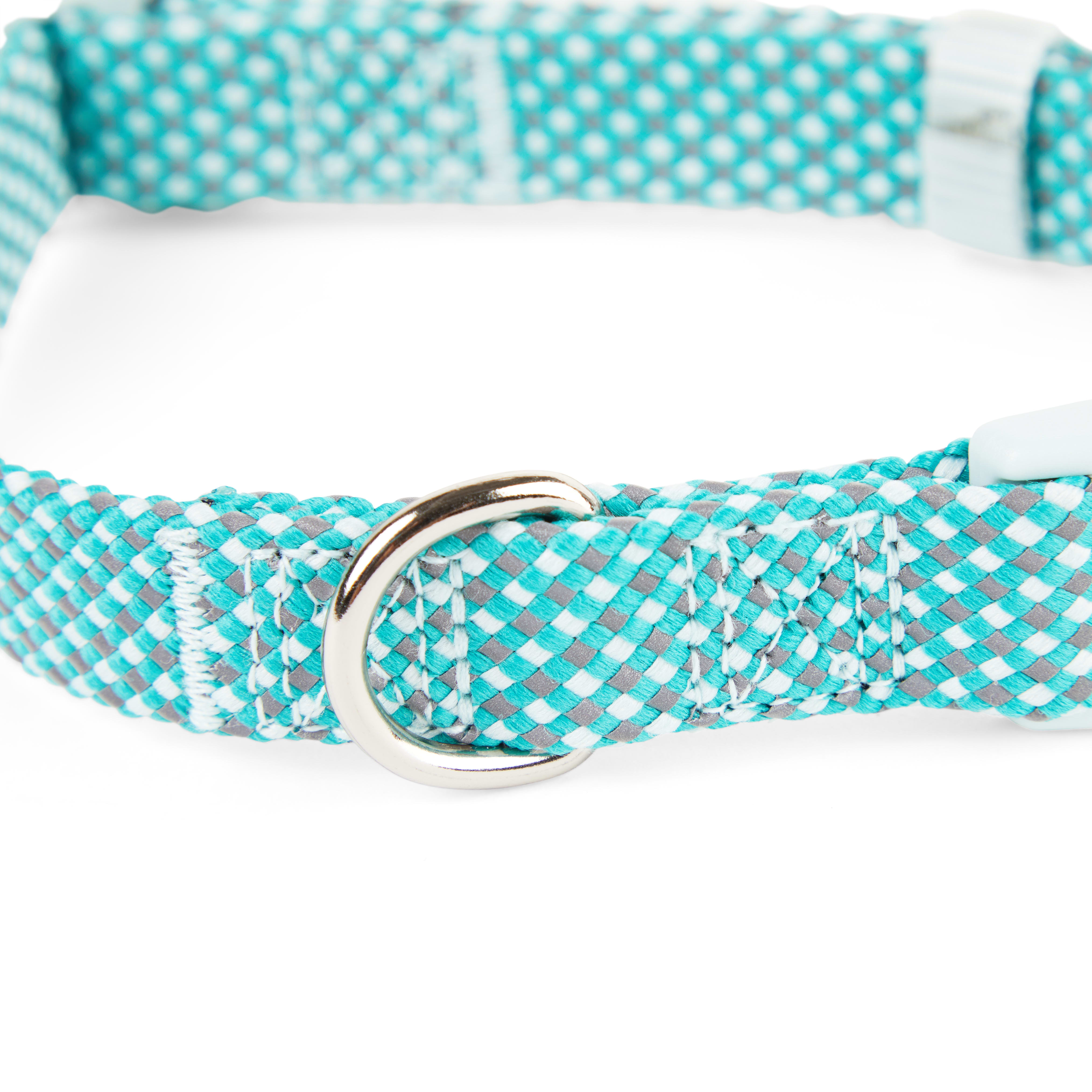 YOULY Teal Reflective Dog Collar， Small