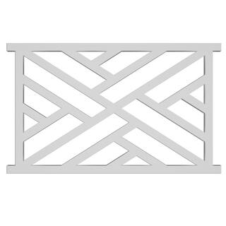 Acurio Latticeworks Chippendale 29 in. x 4 ft. White Decorative Vinyl Rail Panel 2948PVCWH-CD1