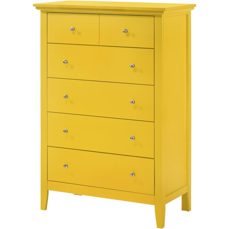 Home Square 2-Piece Set with 8-Drawer Dresser and 5-Drawer Chest in Yellow