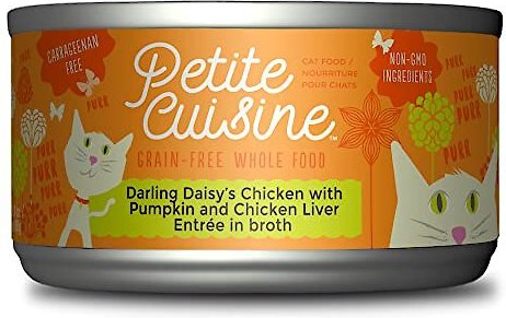 Petite Cuisine Darling Daisy's Chicken with Pumpkin and Chicken Liver Entree in Broth Grain-Free Wet Cat Food， 2.8-oz， case of 24