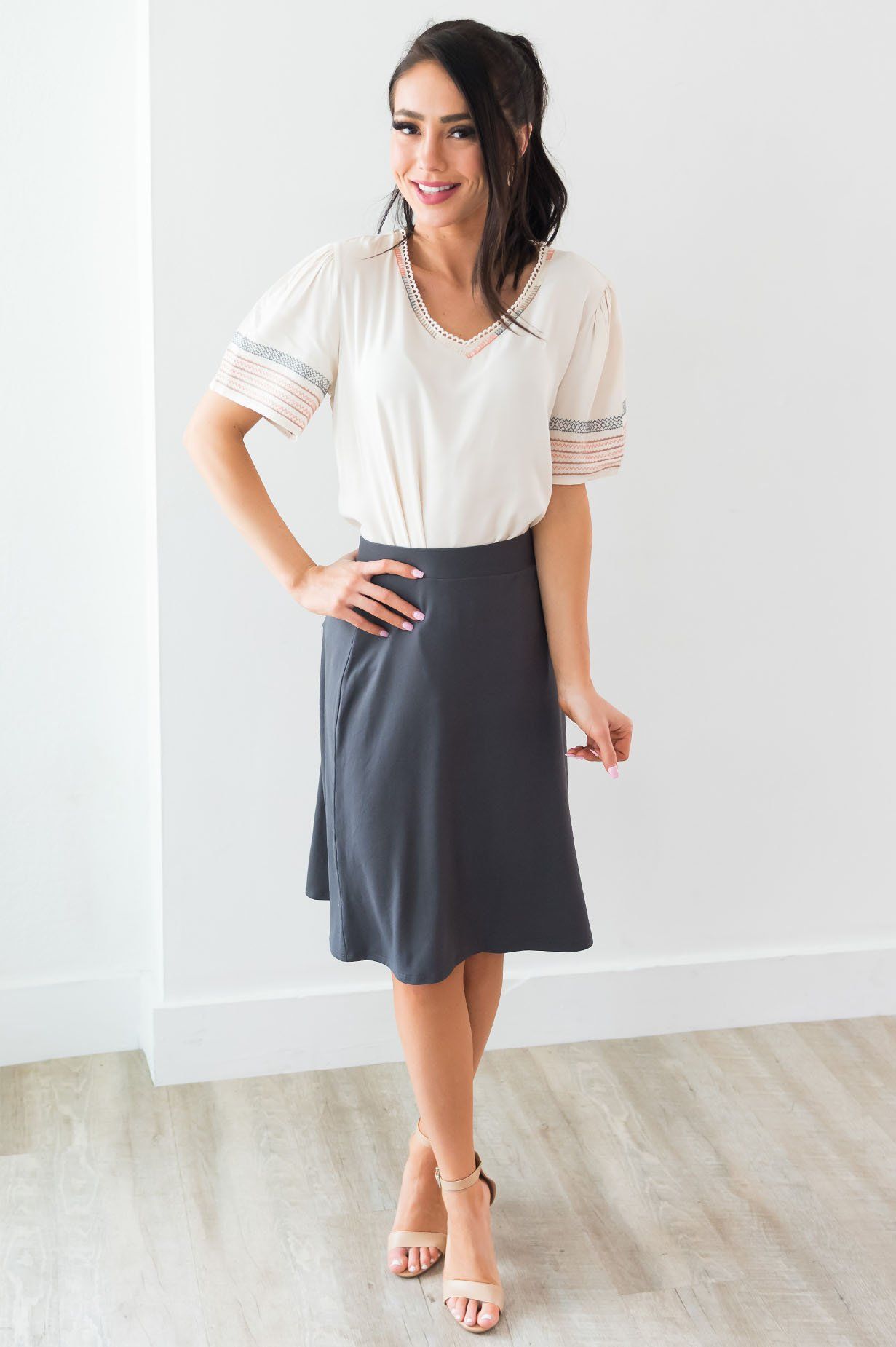 Crushing On You Modest A-line Skirt