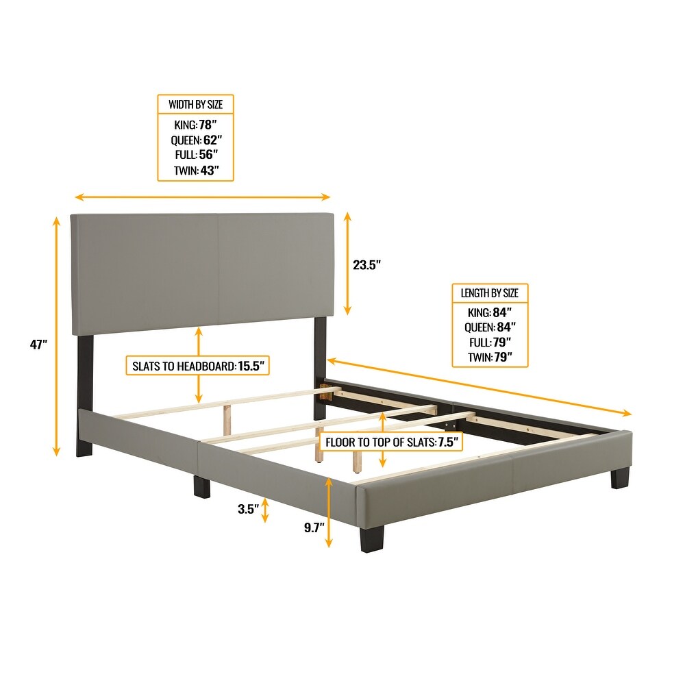 Boyd Sleep Florence Faux Leather Upholstered Bed Frame with Headboard