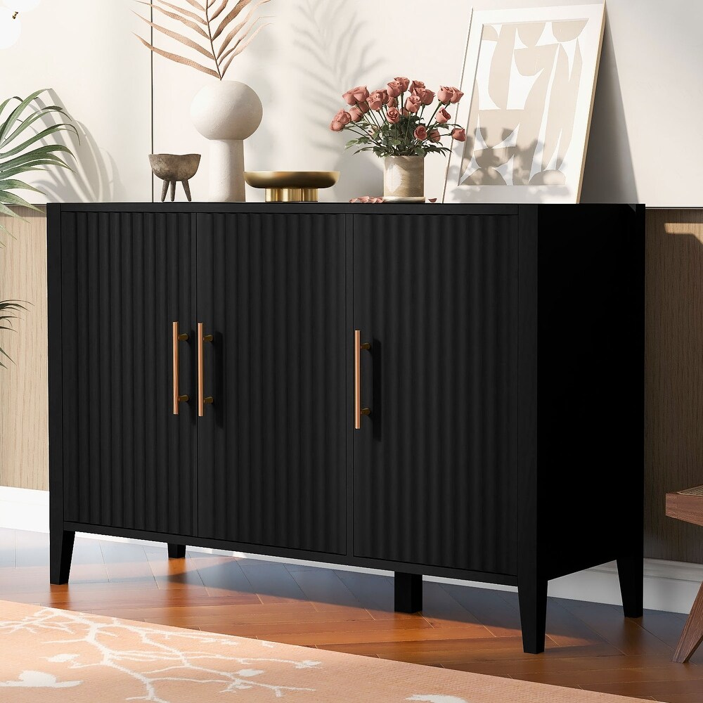 3 Door Storage Cabinet with Metal Handles for Corridors  Entrances  Living Rooms  and Bedrooms