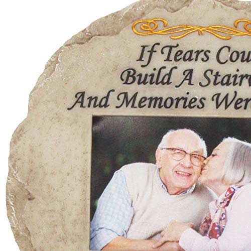 Spoontiques - Garden Décor - If Tears Could Build A Stairway with Picture Memorial Stepping Stone - Decorative Stone for Garden