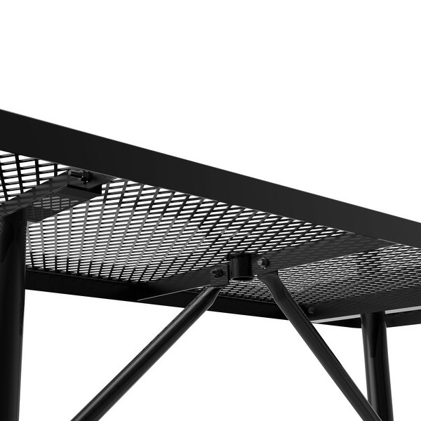 Commercial Grade Expanded Mesh Metal Outdoor Picnic Table with Anchors