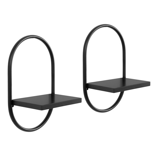 Set Of 2 Olav Wall Shelf Set Black Kate amp Laurel All Things Decor