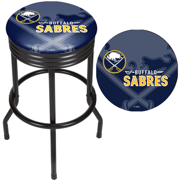 NHL Black Ribbed Bar Stool