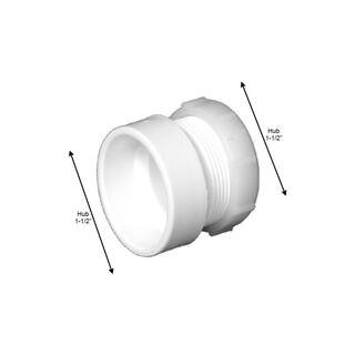 Charlotte Pipe 1-12 in. PVC DWV Female Trap Adapter with WasherP-Nut PVC00104P0800HD