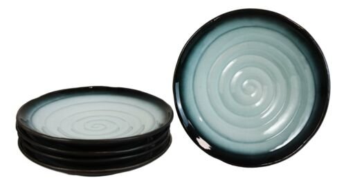 1 Pack Of 5 Ceramic Zen Blue Lunch Salad Appetizer Deep Plates Or Shallow Bowls EBR02