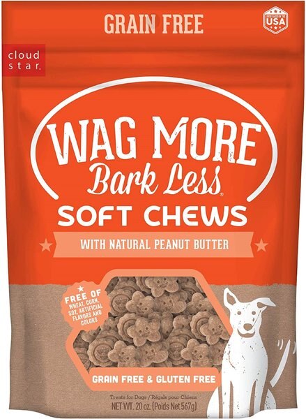 Cloud Star Wag More Bark Less Soft Chews with Peanut Butter Grain-Free Dog Treats