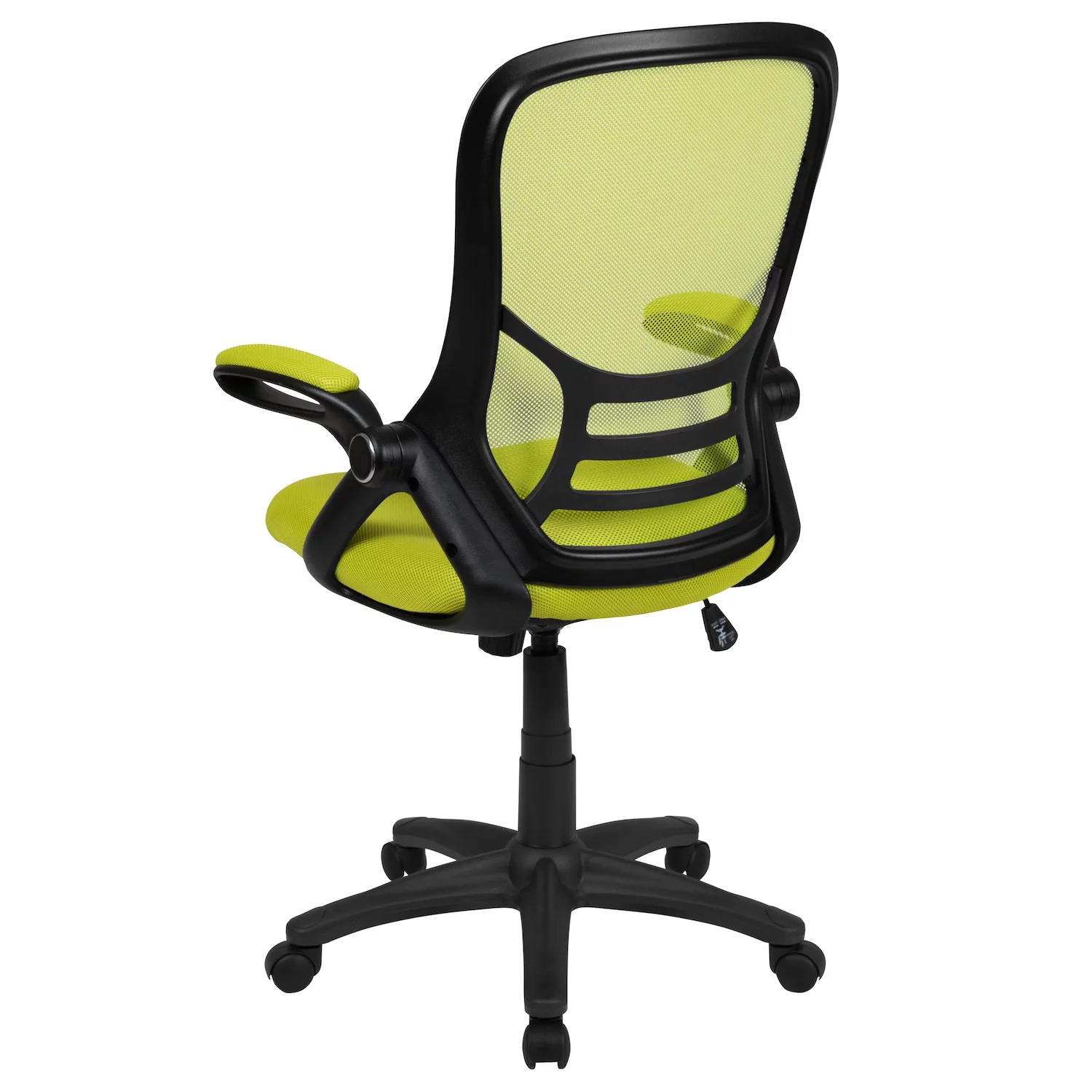 Emma and Oliver High Back Black Mesh Ergonomic Office Chair with Black Frame and Flip-up Arms