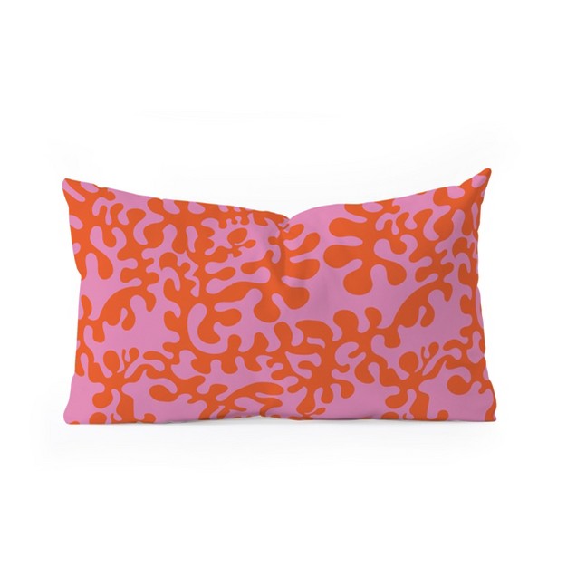 Camilla Foss Shapes Pink And Orange Oblong Throw Pillow Society6