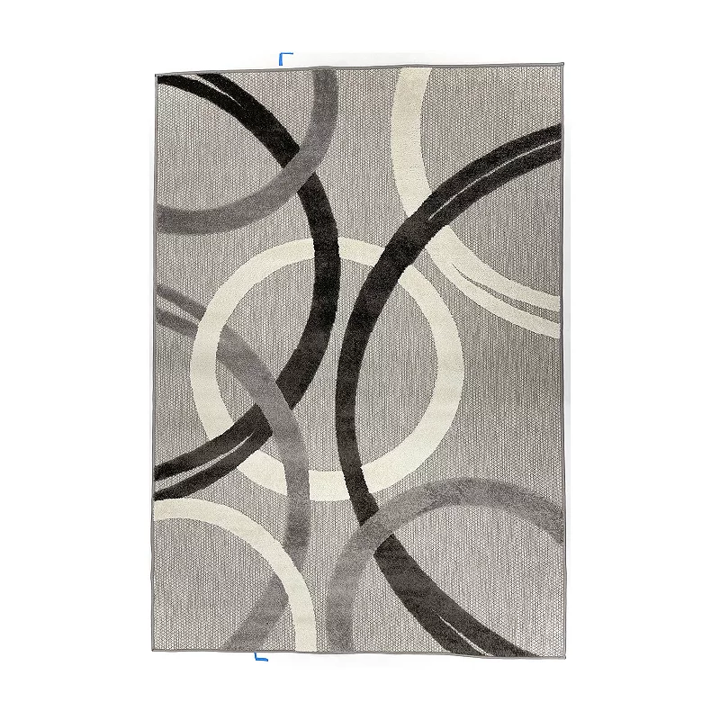 World Rug Gallery Contemporary Circles Indoor Outdoor Rug