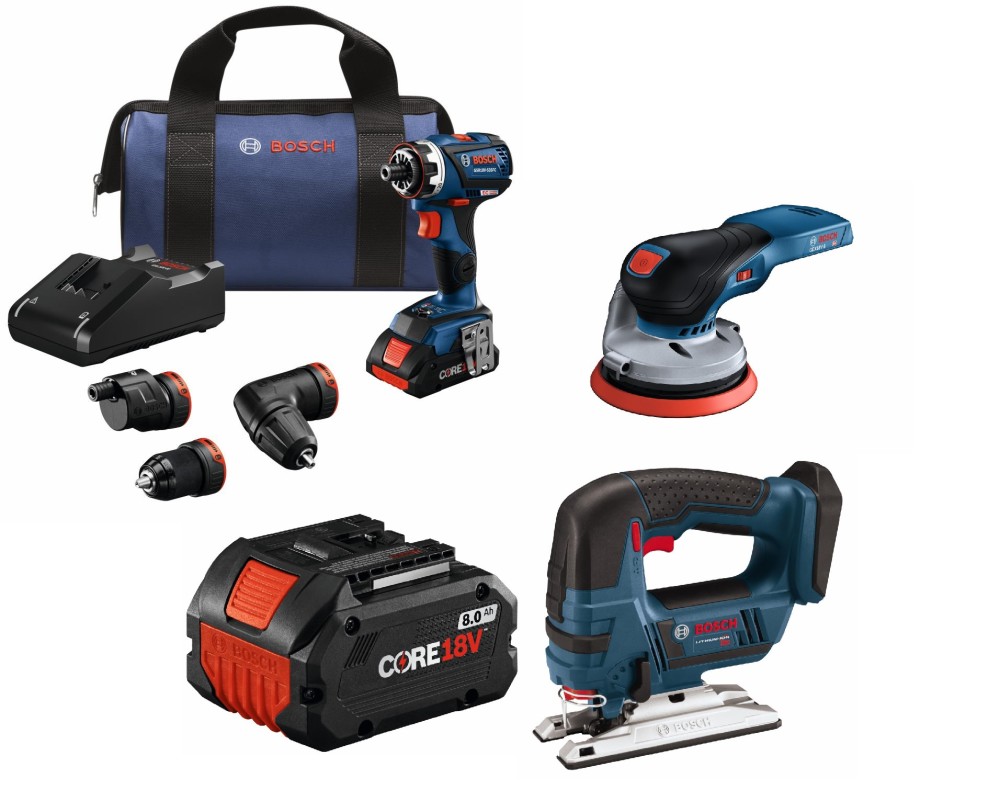 Bosch 18V 3 Tool Combo Kit Woodworking Bundle