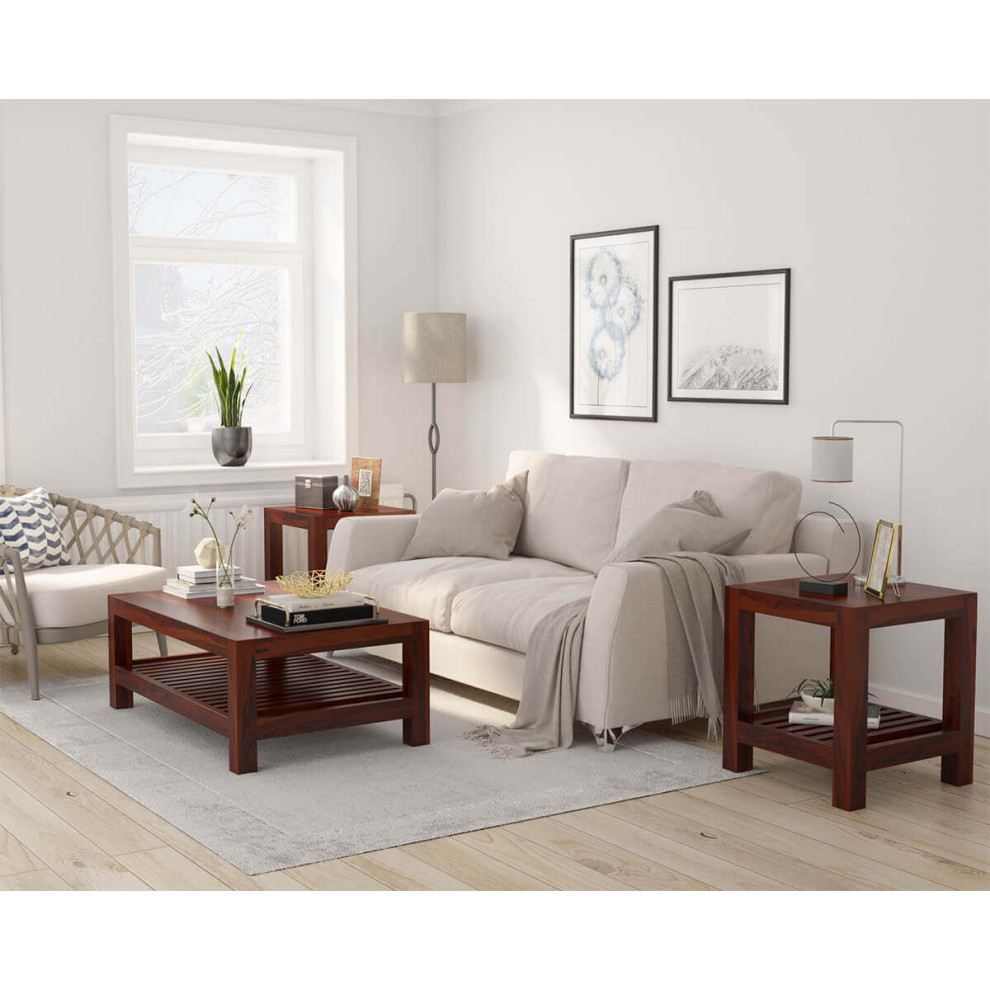 Portland Contemporary 2 Tier Coffee Table and End Table Set   Transitional   Coffee Table Sets   by Sierra Living Concepts Inc  Houzz