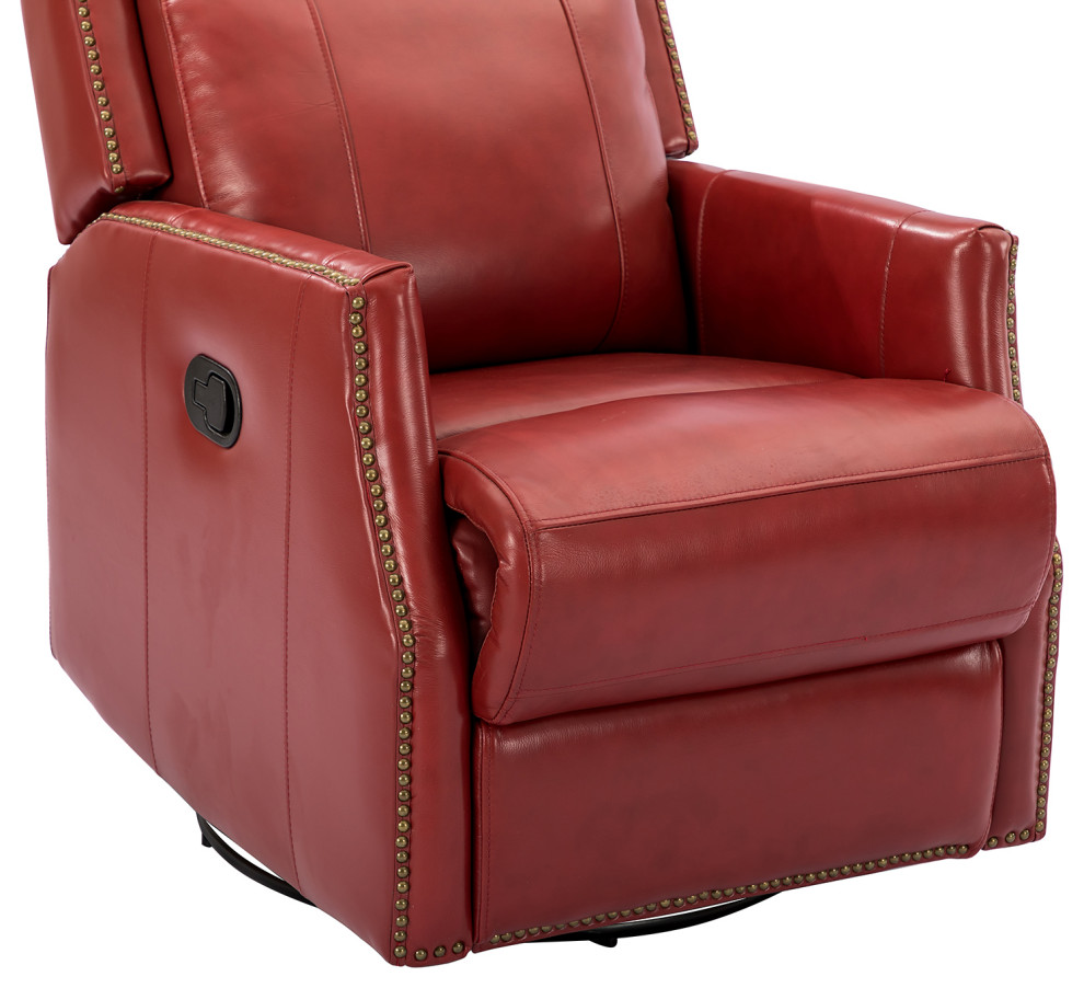 Genuine Leather Manual Swivel Recliner  Set of 2   Contemporary   Recliner Chairs   by Karat Home  Houzz