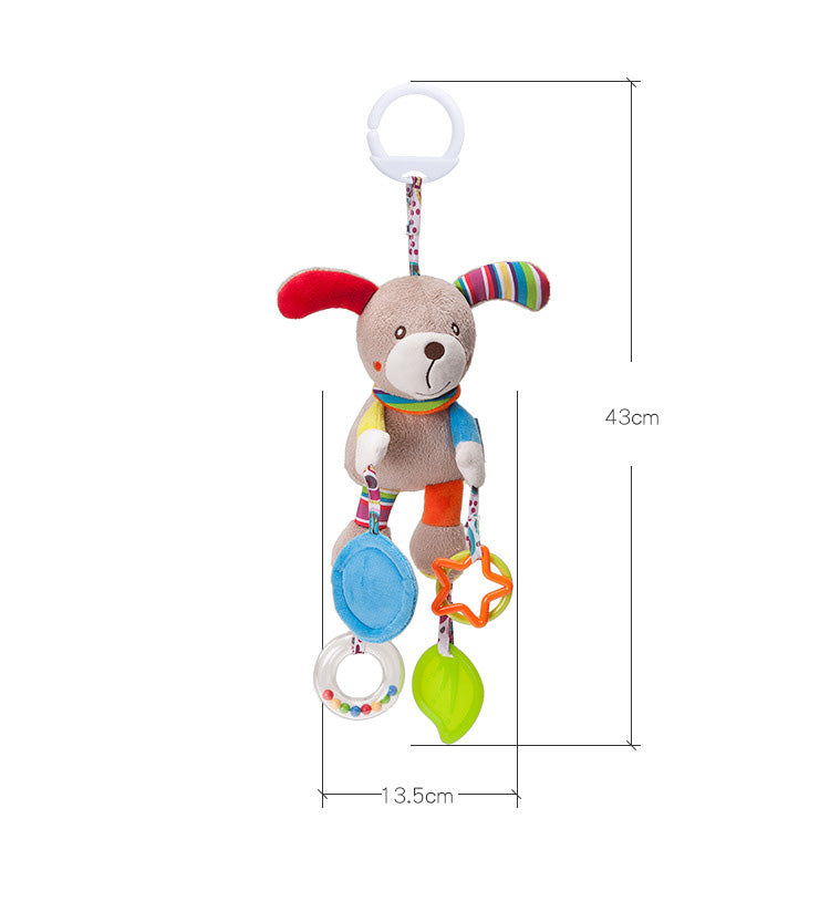 Baby Car Seat Toys， Infant Soft Plush Rattle， Cute Animal Doll，Early Development Hanging Stroller Toys for Newborn Boys Girls Gifts