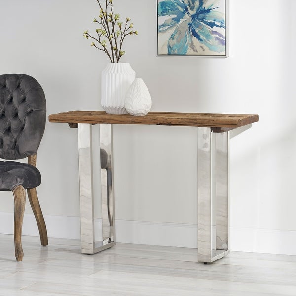 Marin Wood and Iron Console Table by Christopher Knight Home