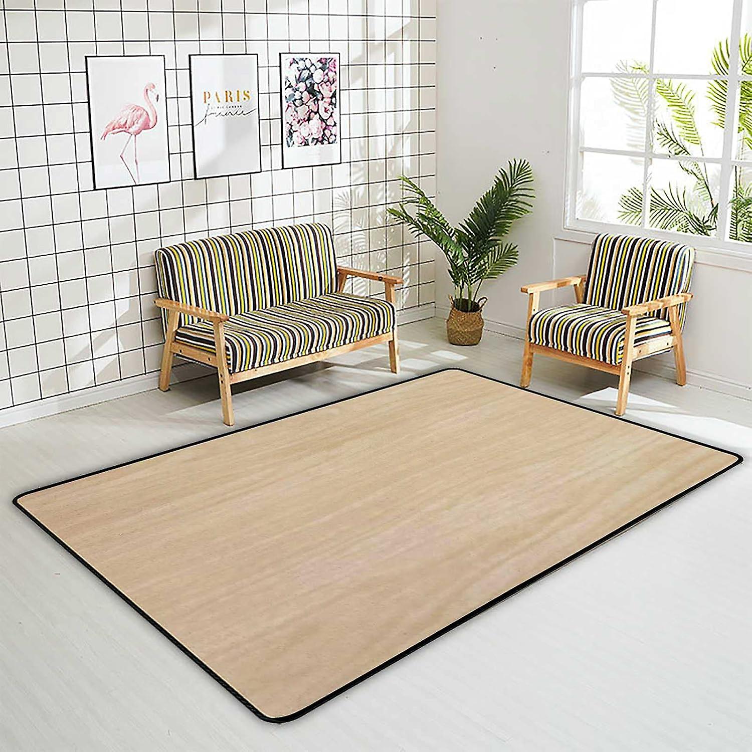 Soft Area Rugs Wood Cut Pattern Floor Carpet Mat For Kids Playing Room Hardwood Floor Living Room 80x58in