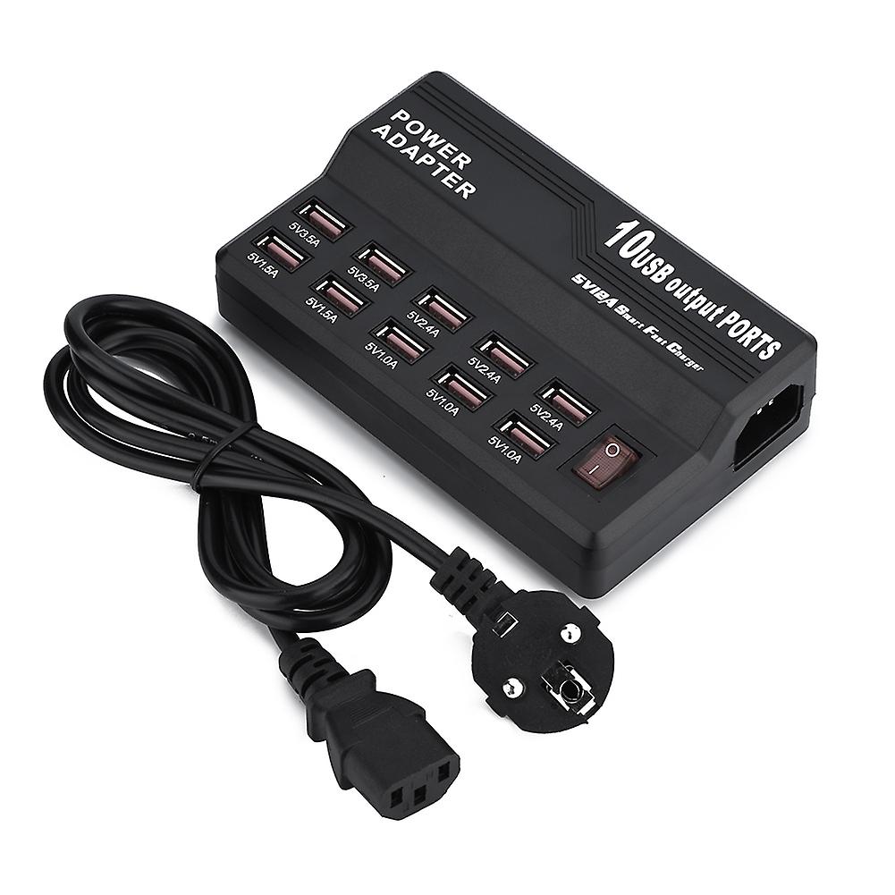 100-240v 5v/12a 10 Interface Fast Usb Travel Charger 60w Desktop Phone Charger Adapter (eu)